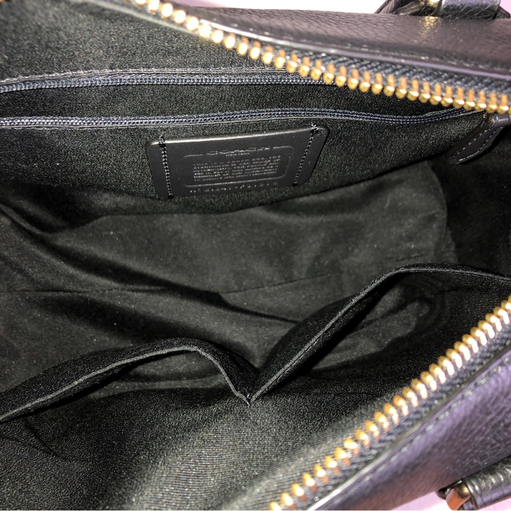 Coach Pebble Leather Large Bennett Satchel Crossbody Bag Black Style F31376 - Picture 8 of 12
